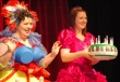 Eilidh Trotter as Dame Judy Dentures and Dawn Robertson as Cinderella at the Ball