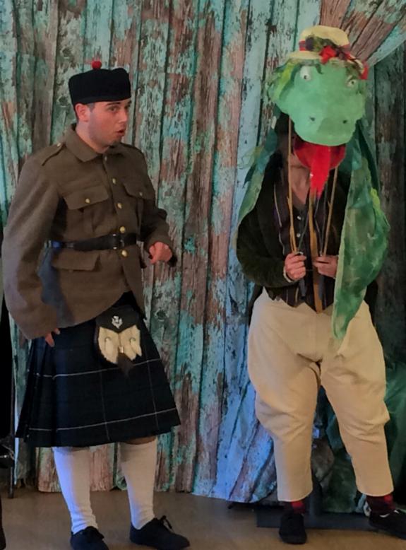 Aidan MacColl as Calum McAlister and Lauren C Moore as Nessie