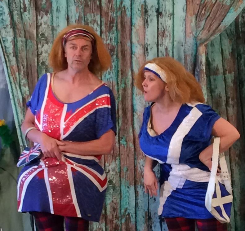 Preston Clare as Tweedle Dumfries and Lauren C Moore as Tweedle Dundee
