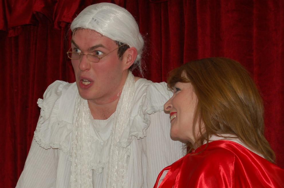 James McCreight as Grandma and Beag Horn as Red