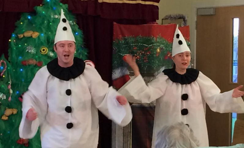 1. Mark McMinn and Sarah J Warren as Pierrots